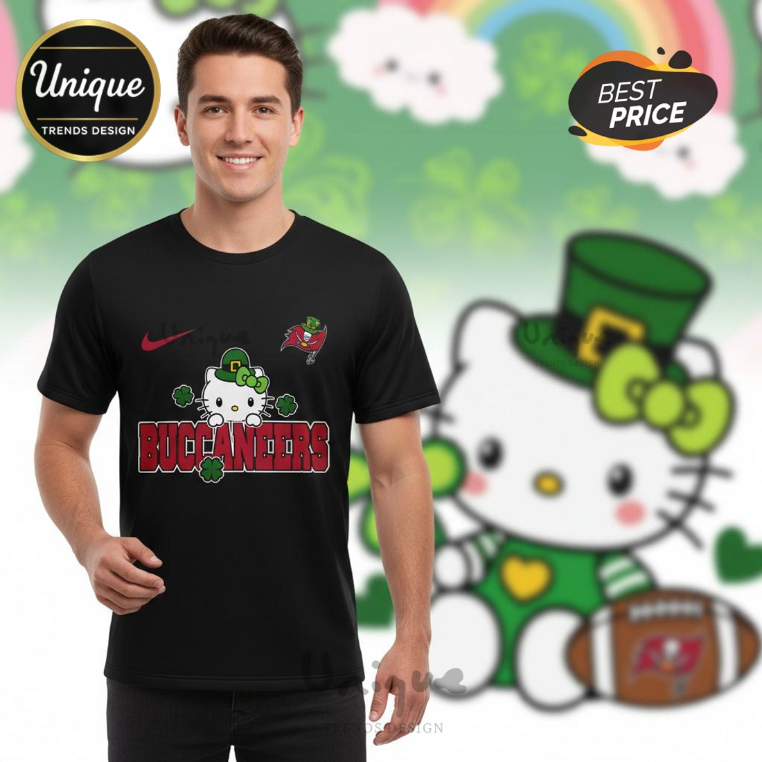 Tampa Bay Buccaneers Premium NFL Hello Kitty St. Pattrick’s Day 3D Shirt Tampa Bay Buccaneers Premium NFL Hello Kitty St. Pattrick’s Day 3D Shirt
