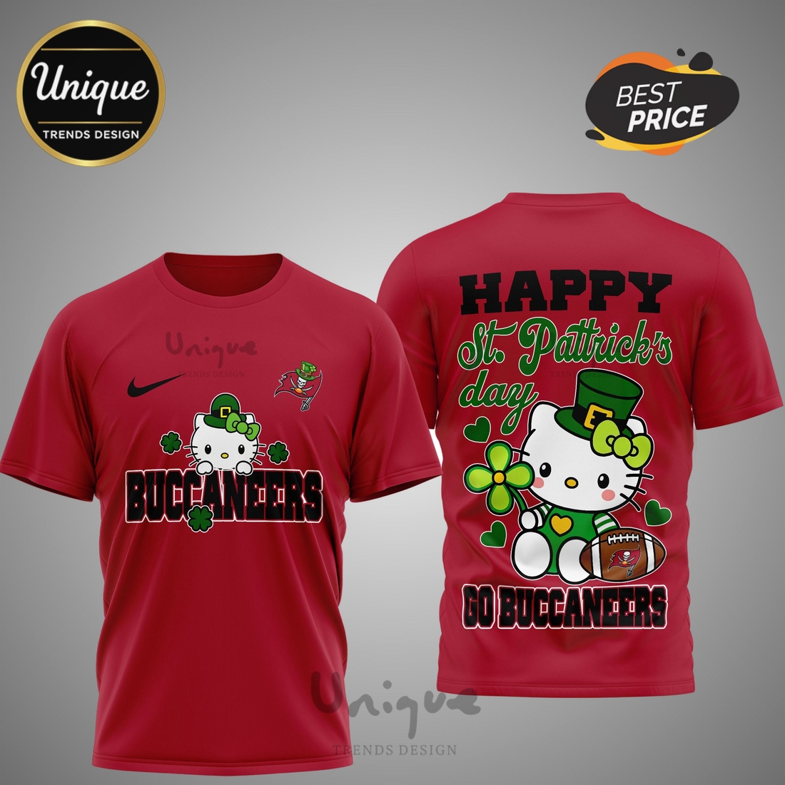 Tampa Bay Buccaneers Premium NFL Hello Kitty St. Pattrick’s Day 3D Shirt Tampa Bay Buccaneers Premium NFL Hello Kitty St. Pattrick’s Day 3D Shirt