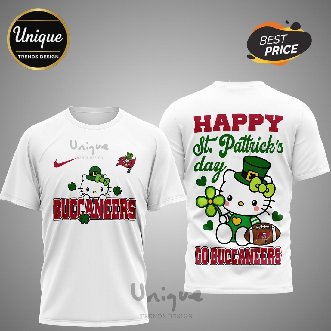 Tampa Bay Buccaneers Premium NFL Hello Kitty St. Pattrick’s Day 3D Shirt Tampa Bay Buccaneers Premium NFL Hello Kitty St. Pattrick’s Day 3D Shirt