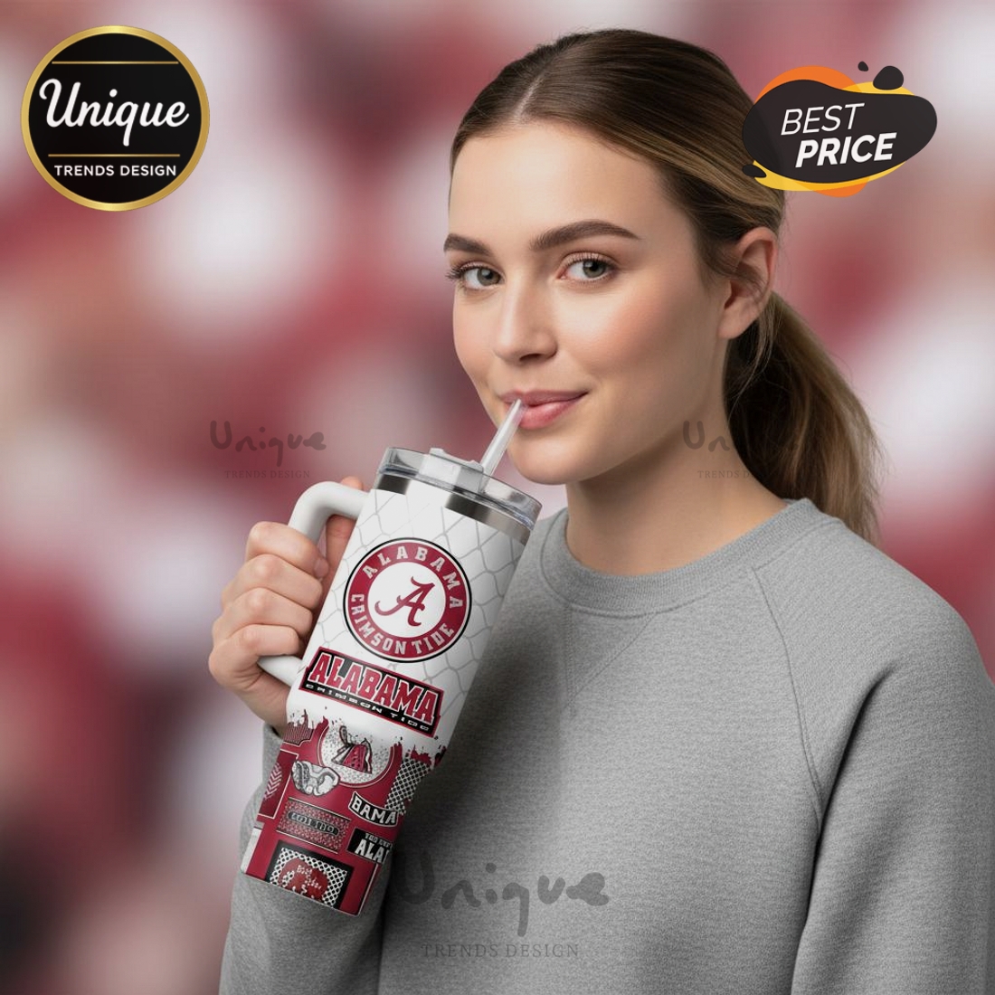 Alabama Crimson Tide Basketball Mascot Personalized 40oz Tumbler Alabama Crimson Tide Basketball Mascot Personalized 40oz Tumbler