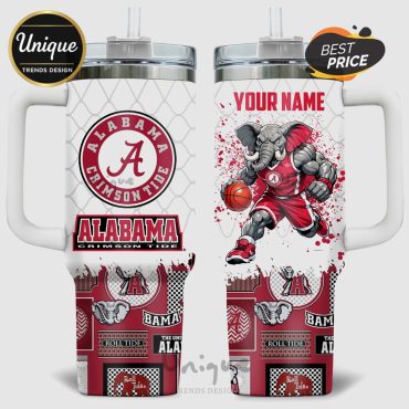 Alabama Crimson Tide Basketball Mascot Personalized 40oz Tumbler