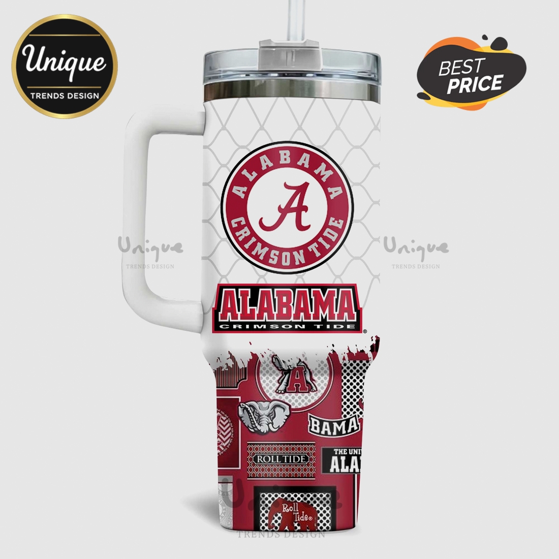 Alabama Crimson Tide Basketball Mascot Personalized 40oz Tumbler Alabama Crimson Tide Basketball Mascot Personalized 40oz Tumbler