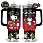 Personalized Atlanta Falcons Snoopy Bud Light 40oz Tumbler - Show your team spirit!