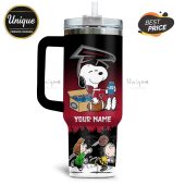 Personalized Atlanta Falcons Snoopy Bud Light 40oz Tumbler.