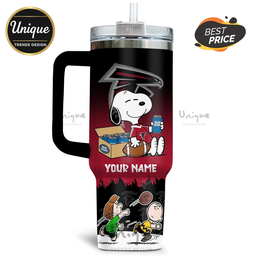 Atlanta Falcons Snoopy Bud Light Personalized Tumblers 40oz Atlanta Falcons Snoopy Bud Light Personalized Tumblers 40oz
