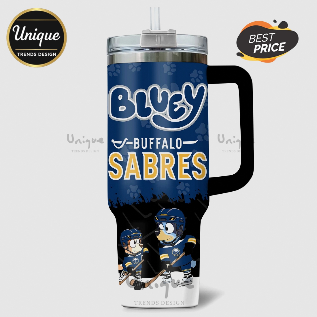Bluey Buffalo Sabres Personalized 40oz Stanley Tumbler Bluey Buffalo Sabres Personalized 40oz Stanley Tumbler