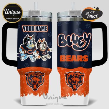 Bluey Chicago Bears NFL Personalized 40oz Tumbler