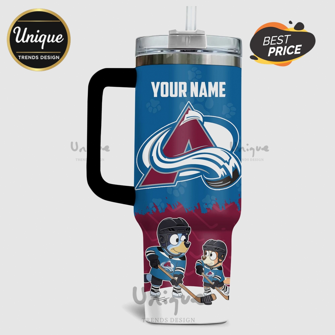 Bluey Colorado Avalanche NHL Hockey 40oz Tumbler Bluey Colorado Avalanche NHL Hockey 40oz Tumbler