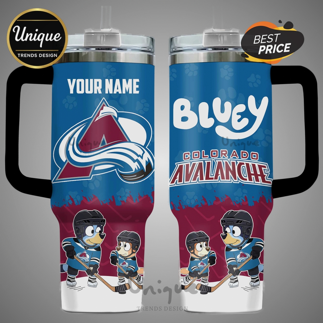 Bluey Colorado Avalanche NHL Hockey 40oz Tumbler Bluey Colorado Avalanche NHL Hockey 40oz Tumbler