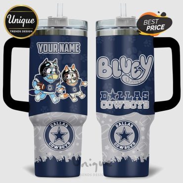 Bluey & Dallas Cowboys Football Team 40oz Stainless Steel Tumbler