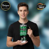 Bluey Dallas Stars tumbler featuring Bluey and Bingo playing hockey on a green background.!