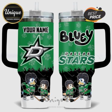 Bluey Dallas Stars NHL Personalized 40oz Tumbler