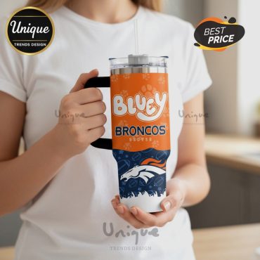 Bluey Denver Broncos Personalized 40oz Tumbler