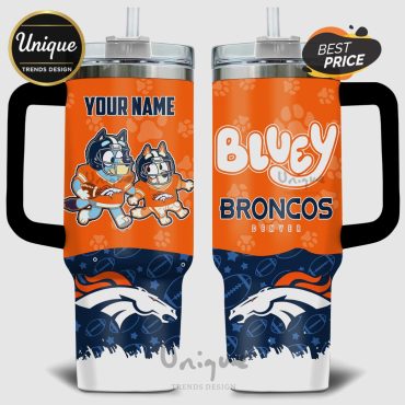 Bluey Denver Broncos Personalized 40oz Tumbler
