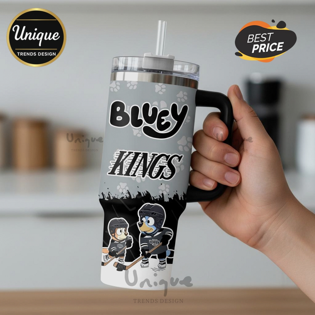 Bluey Los Angeles Kings NHL Hockey 40oz Tumbler Bluey Los Angeles Kings NHL Hockey 40oz Tumbler