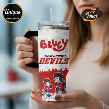 Bluey New Jersey Devils NHL Hockey 40oz Tumbler