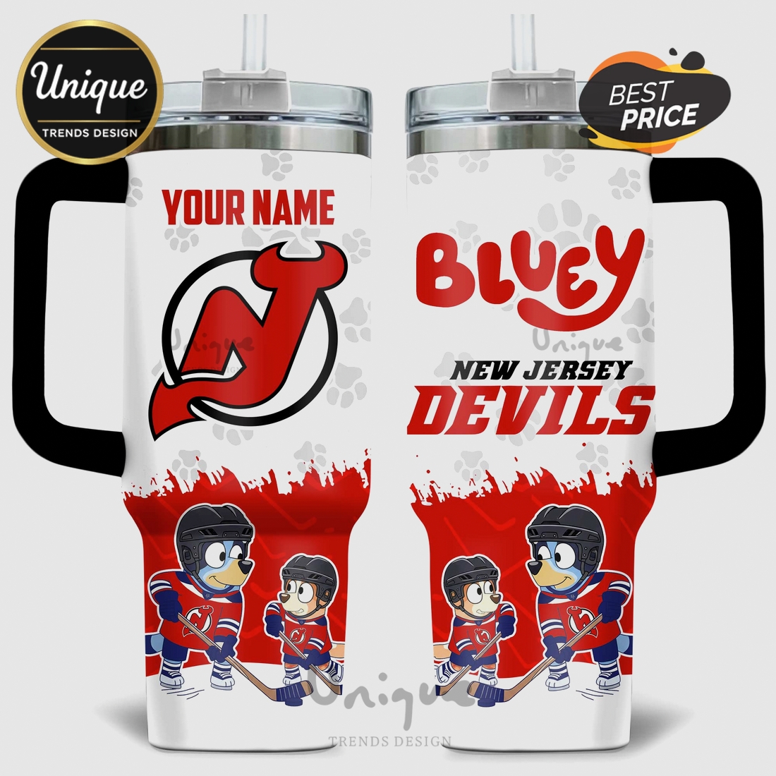 Bluey New Jersey Devils NHL Hockey 40oz Tumbler Bluey New Jersey Devils NHL Hockey 40oz Tumbler