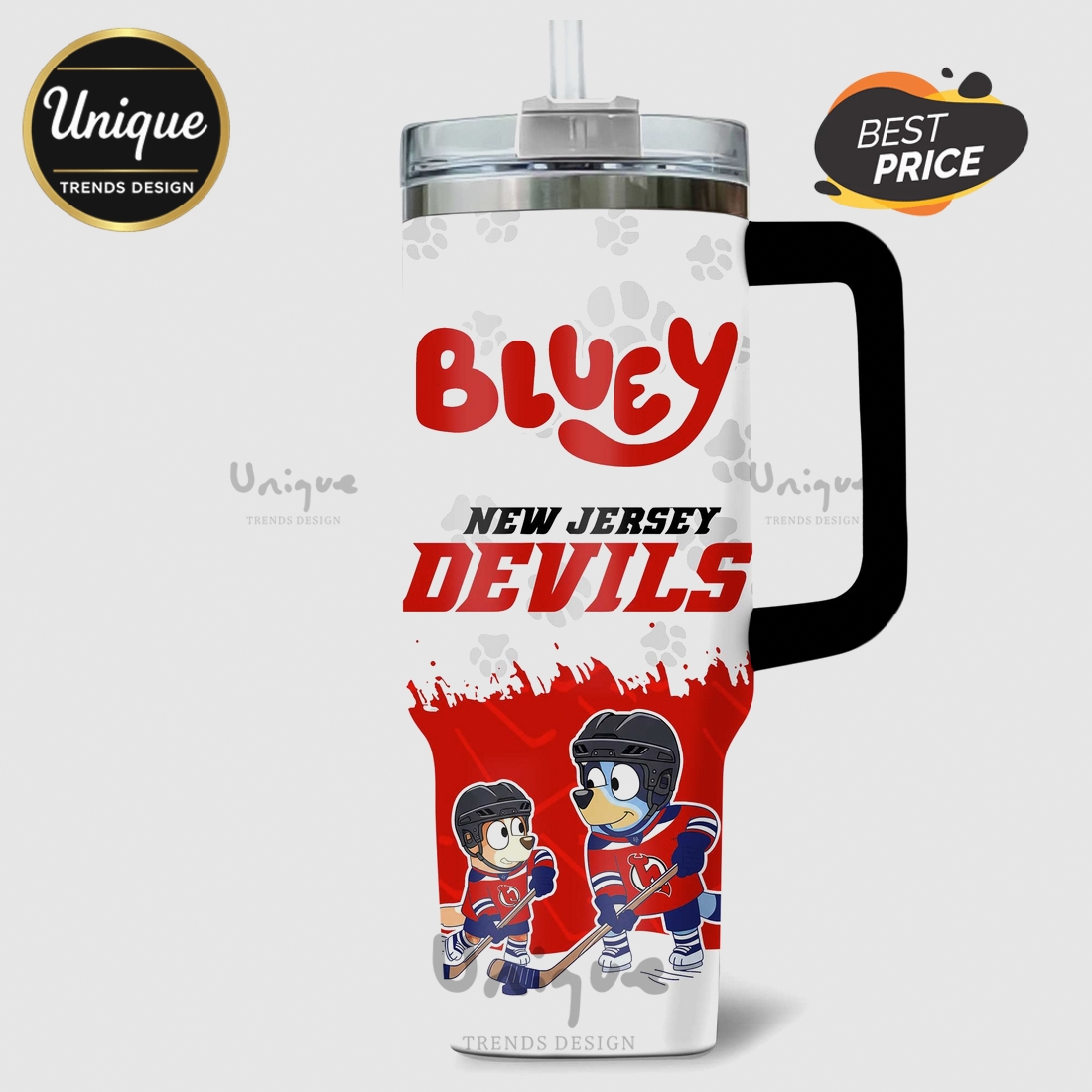 Bluey New Jersey Devils NHL Hockey 40oz Tumbler Bluey New Jersey Devils NHL Hockey 40oz Tumbler