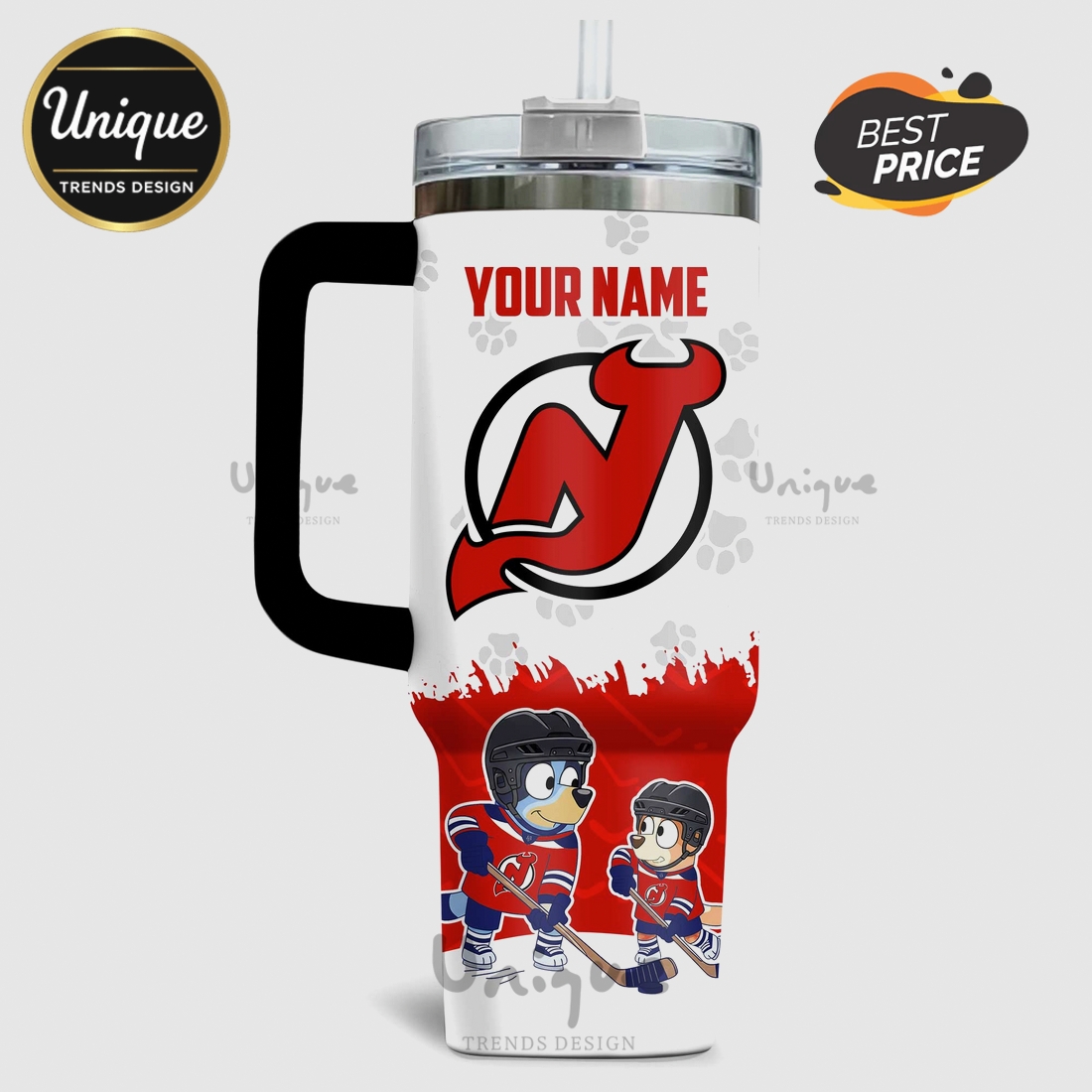 Bluey New Jersey Devils NHL Hockey 40oz Tumbler Bluey New Jersey Devils NHL Hockey 40oz Tumbler