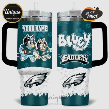 Bluey Philadelphia Eagles NFL Personalized 40oz Tumbler