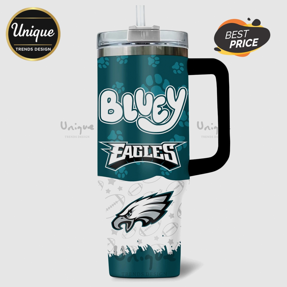 Bluey Philadelphia Eagles NFL Personalized 40oz Tumbler Bluey Philadelphia Eagles NFL Personalized 40oz Tumbler