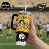 Bluey Pittsburgh Steelers Football Personalized 40oz Tumbler