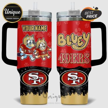 Bluey San Francisco 49ers Personalized 40oz Stanley Tumbler