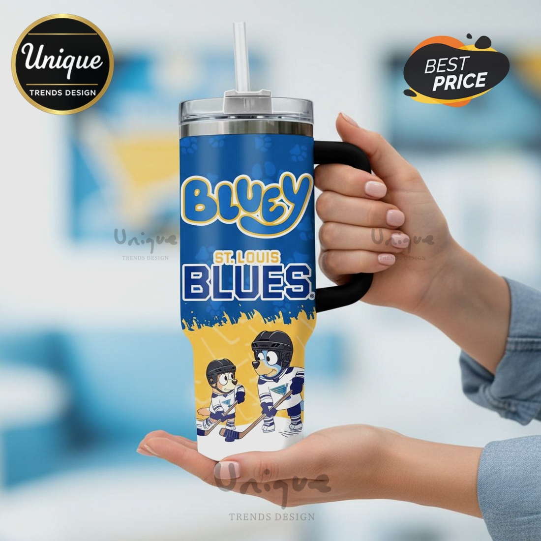 Bluey St. Louis Blues NHL Personalized 40oz Tumbler Bluey St. Louis Blues NHL Personalized 40oz Tumbler
