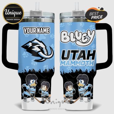 Bluey Utah Mammoth Hockey Personalized 40oz Tumbler