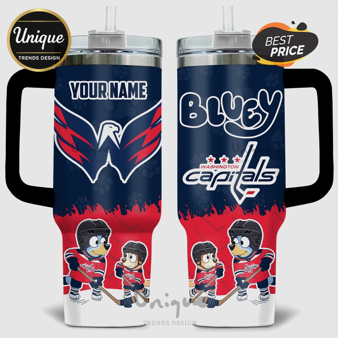 Bluey Washington Capitals NHL 40oz Stanley Personalized Tumbler Bluey Washington Capitals NHL 40oz Stanley Personalized Tumbler