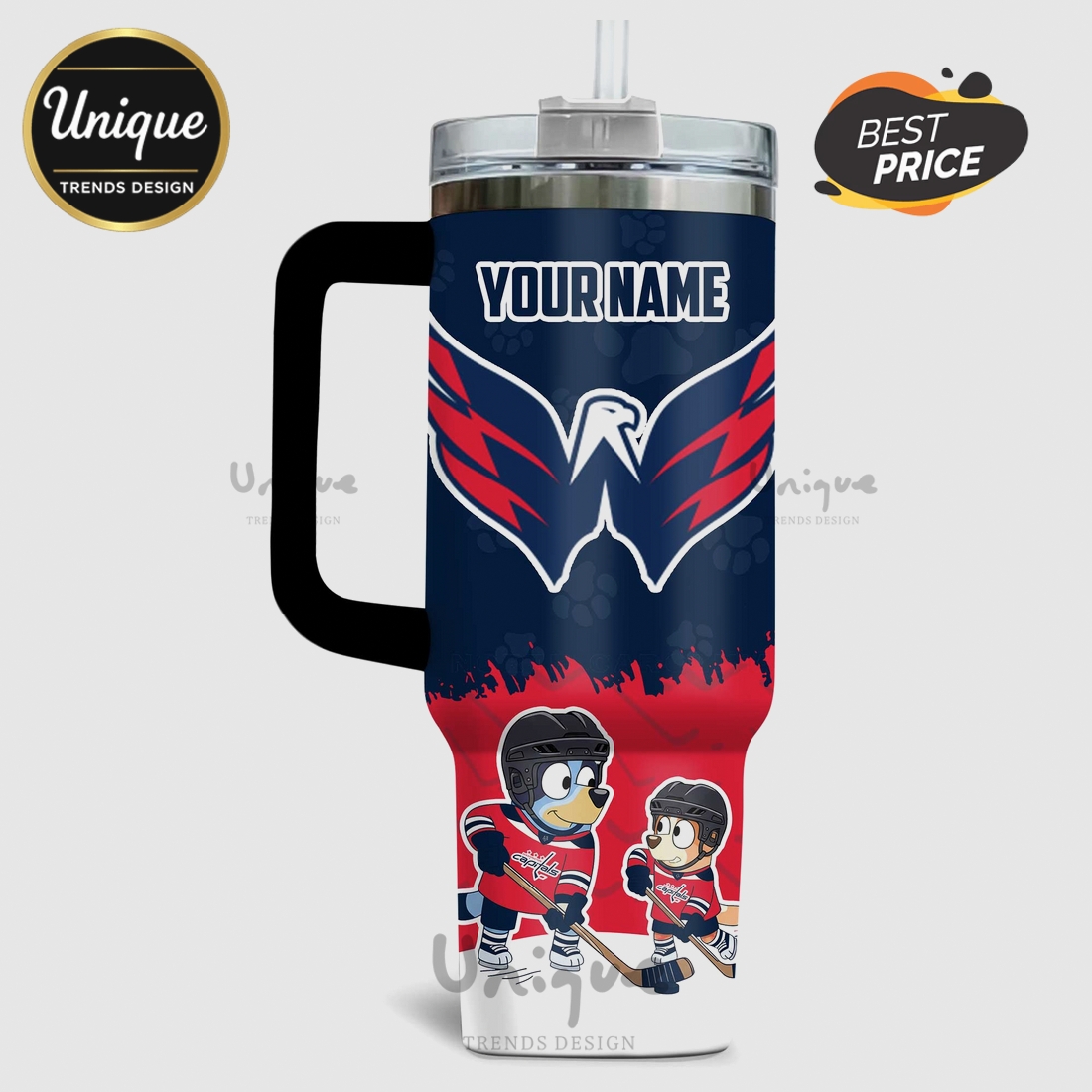 Bluey Washington Capitals NHL 40oz Stanley Personalized Tumbler Bluey Washington Capitals NHL 40oz Stanley Personalized Tumbler