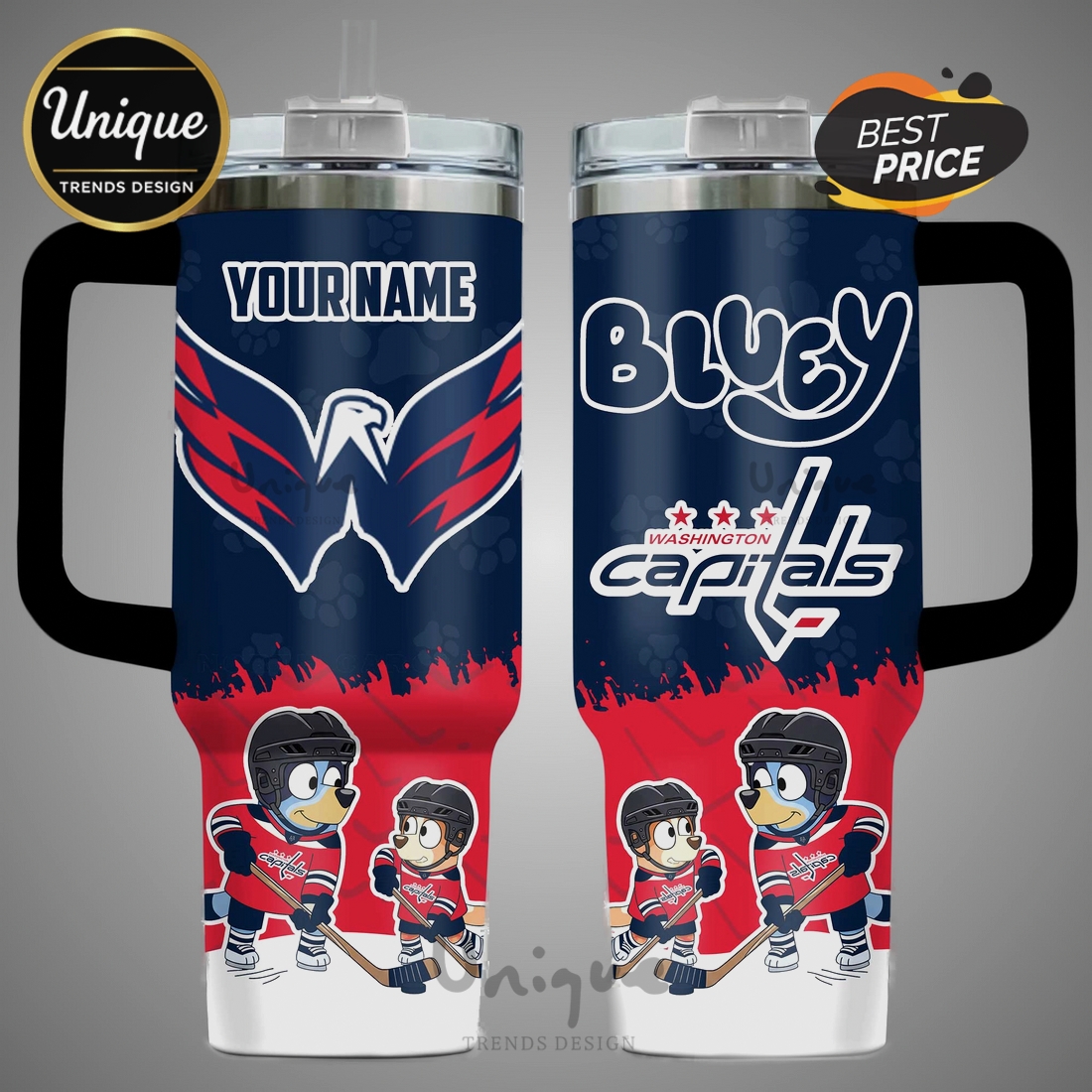 Bluey Washington Capitals NHL 40oz Stanley Personalized Tumbler Bluey Washington Capitals NHL 40oz Stanley Personalized Tumbler