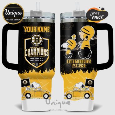 Boston Bruins Snoopy Stanley Cup Champions 40oz Tumbler
