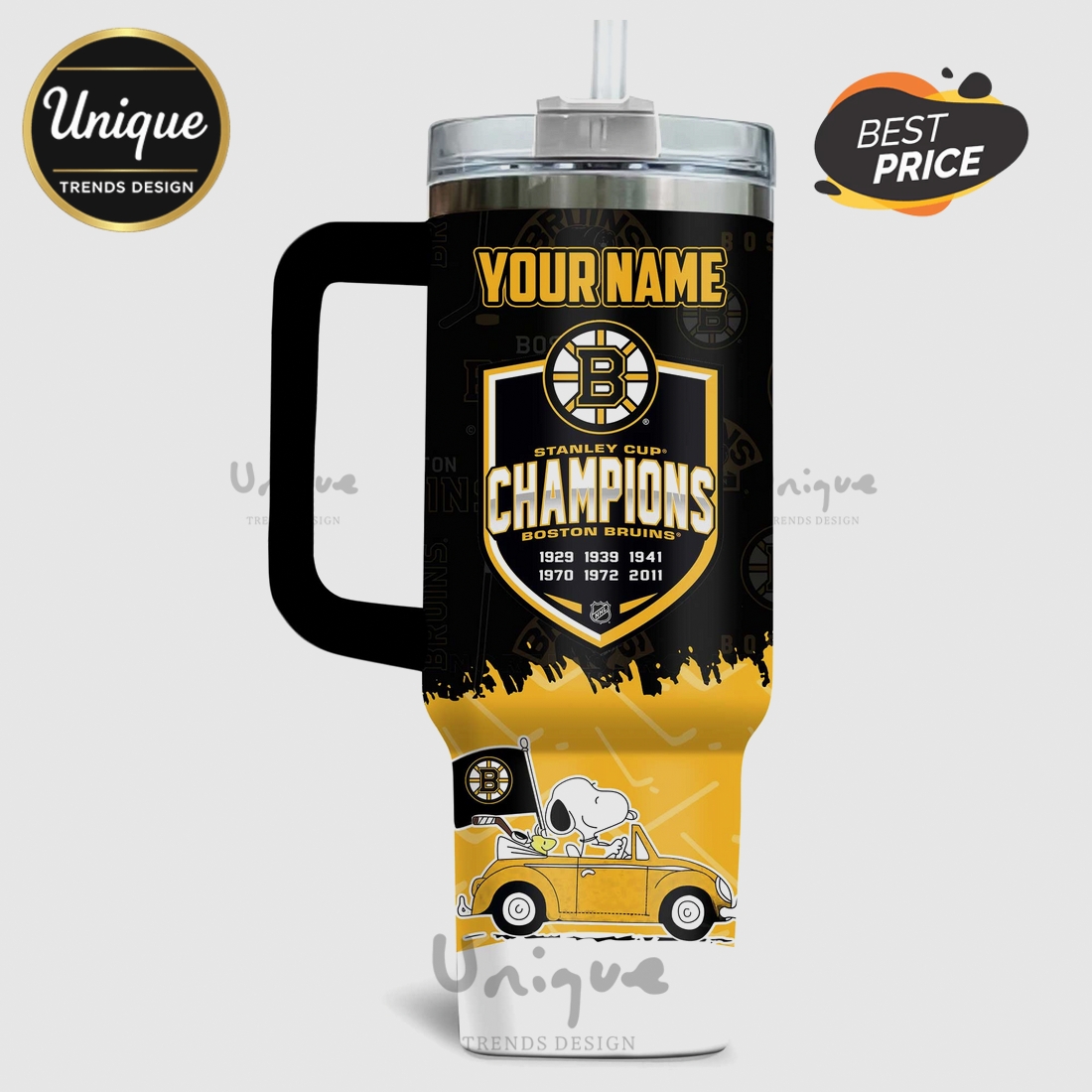 Boston Bruins Snoopy Stanley Cup Champions 40oz Tumbler Boston Bruins Snoopy Stanley Cup Champions 40oz Tumbler