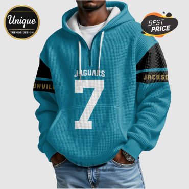 Brian Thomas Jr Jacksonville Jaguars  7 Waffle Quarter Zip Hoodie