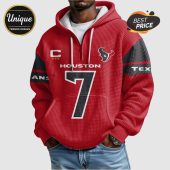 Red hoodie with 'Houston', number '7', Texans logo, 'C' and 3 stars design.!