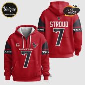 Red hoodie with the Houston Texans logo, 'STROUD' and number 7.!