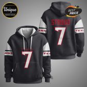 Gray hoodie with 'TEXANS' and number '7' on the front, 'STROUD' and '7' on the back, and 'TEXANS' on the sleeves.!