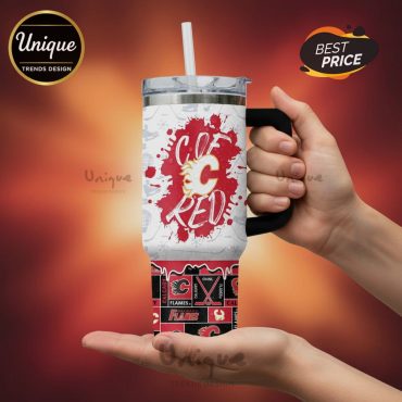 Calgary Flames C Of Red NHL 40oz Stanley Style Tumbler