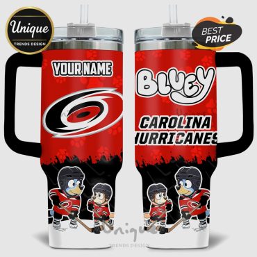 Carolina Hurricanes Bluey NHL Personalized 40oz Tumbler