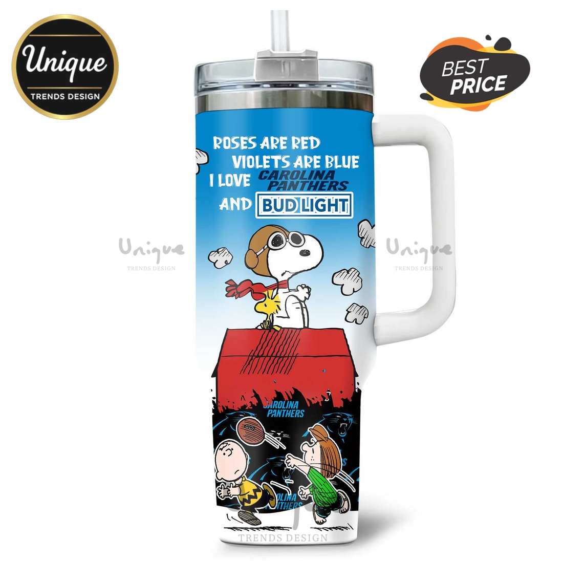 Carolina Panthers Snoopy Roses Are Red Personalized Tumblers 40oz Carolina Panthers Snoopy Roses Are Red Personalized Tumblers 40oz