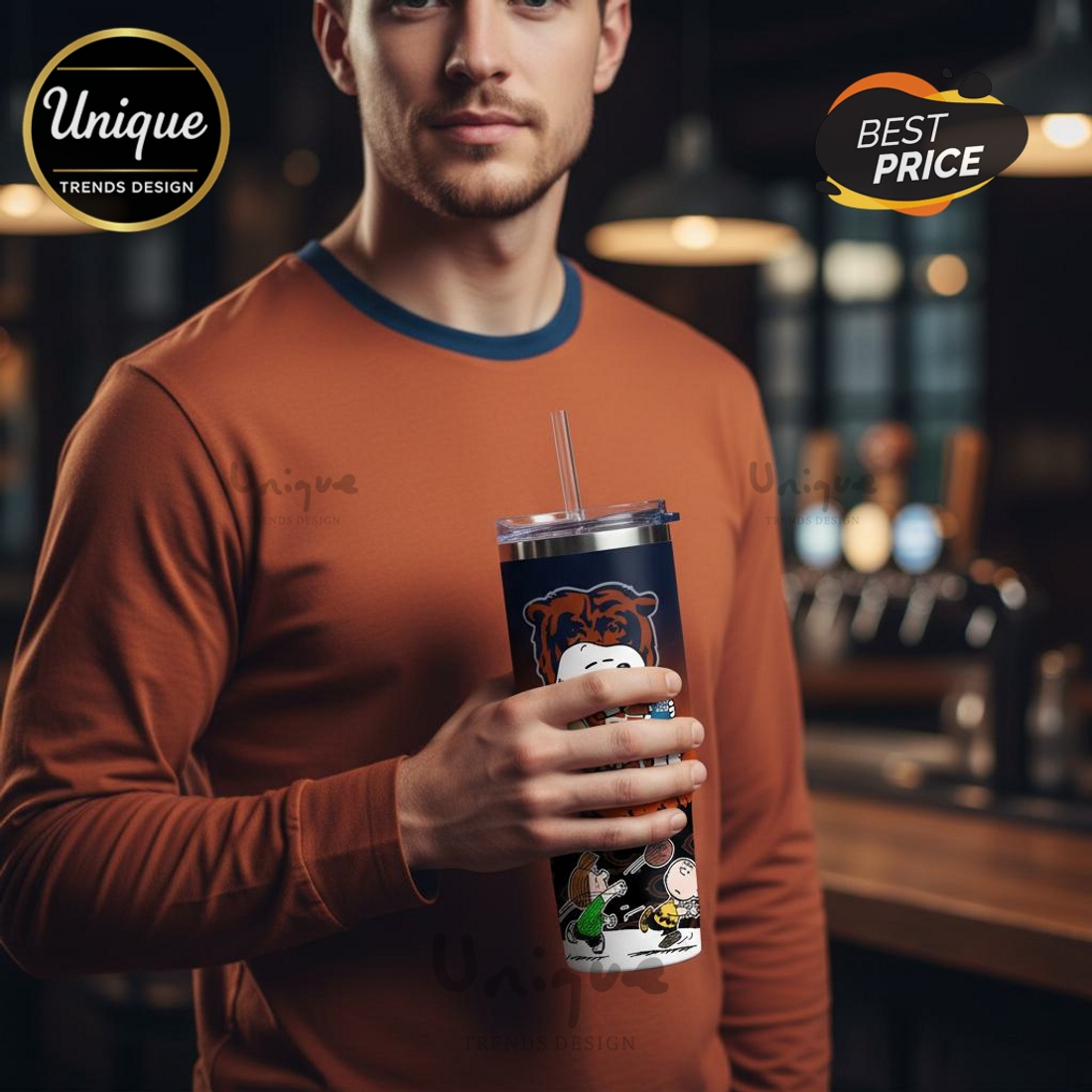 Chicago Bears Snoopy Bud Light Personalized 40oz Tumbler Chicago Bears Snoopy Bud Light Personalized 40oz Tumbler