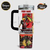 Customizable Chicago Blackhawks tumbler with team logo, name option, and hockey graphics!