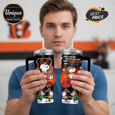 Cincinnati Bengals Snoopy & Charlie Brown Fan Art Novelty Tumbler