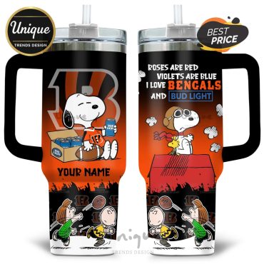 Cincinnati Bengals Snoopy & Charlie Brown Fan Art Novelty Tumbler