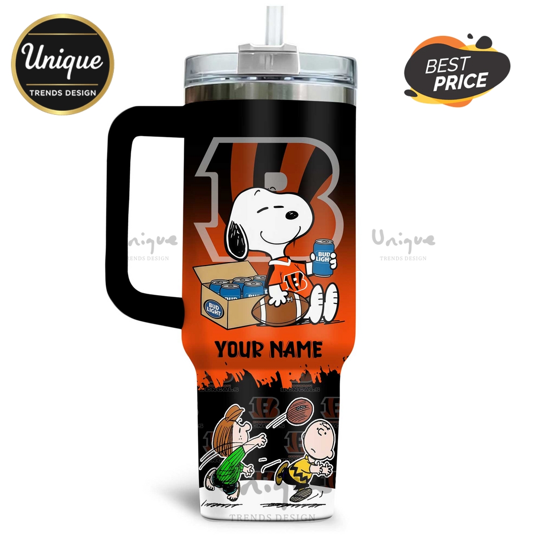Cincinnati Bengals Snoopy & Charlie Brown Fan Art Novelty Tumbler Cincinnati Bengals Snoopy & Charlie Brown Fan Art Novelty Tumbler