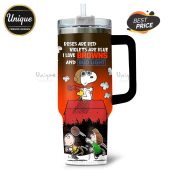 Personalized Cleveland Browns Snoopy Bud Light 40oz Tumbler
