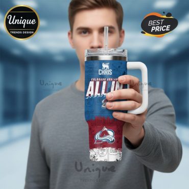 Colorado Avalanche Peanuts Snoopy All In Personalized 40oz Tumbler