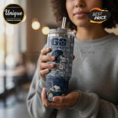 Dallas Cowboys Snoopy tumbler featuring team logos, Snoopy illustrations, and 'EST. 1960'.!