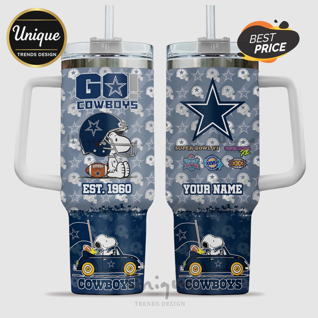 Dallas Cowboys Snoopy Est 1960 Insulated 40oz Tumbler Dallas Cowboys Snoopy Est 1960 Insulated 40oz Tumbler